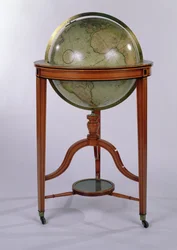 Ein Regency-Terrestrischer Bibliotheksglobus auf Mahagoniständer, 1806